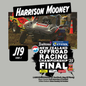 J19 Harrison Mooney ORANZ Final 2025 Print on Back of Kids Tee Shirt - Kids Sizes - A good range of garment colours Design