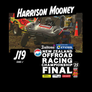 J19 Harrison Mooney ORANZ Final 2025 Print on Back of Ladies Half Zipper Hoodie - All Sizes - Black Design