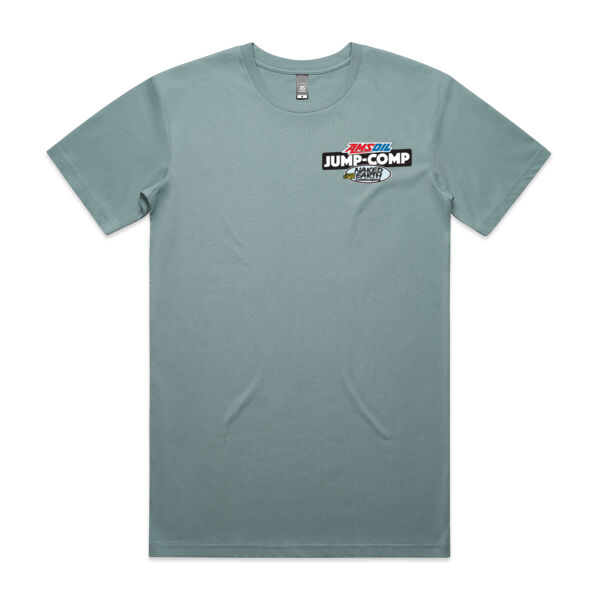 AMSOIL & Naked Earth Landscaping Jump-Comp tee shirt Printed both sides - all colours - all sizes Thumbnail