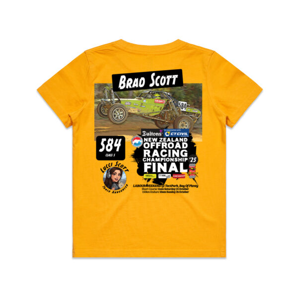 584 Brad Scott - Lucci Scott Announcer Kids Tee - a range of colour garments available - Under 8 year old sizes - quality quaranteed Thumbnail