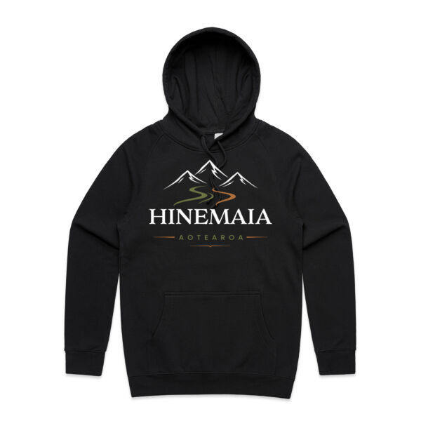 Hinemaia Mens Hoodie - all sizes - Black - Printed both sides - quality guaranteed Thumbnail