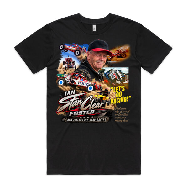 The Ian 'Stan Clear' Foster tribute tee - Mens Black Tee - all sizes - quality guaranteed Thumbnail